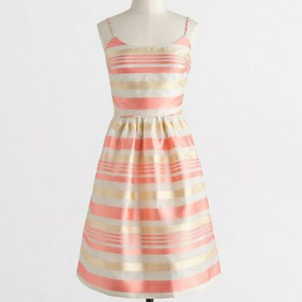 J. Crew Factory Striped Taffeta Party Mini Dress Size 6 NWT